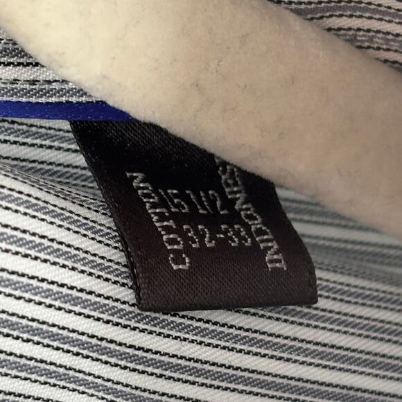 Proper Shirtings Men's Gray Striped Cotton Button Down Shirt - Picture 6 of 8